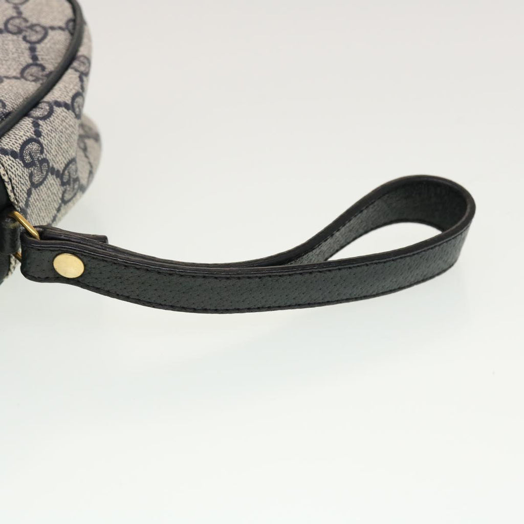 GUCCI GG Canvas Sherry Line Clutch Bag Gray Red Navy 89.01.034 rd5207