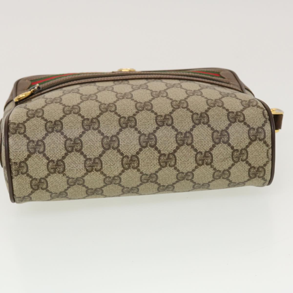 GUCCI GG Canvas Web Sherry Line Shoulder Bag Beige Red 119.02.087 rd5218