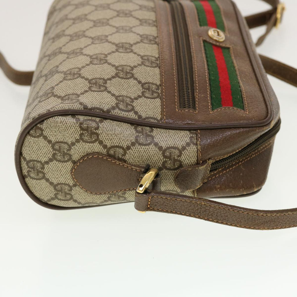 GUCCI GG Canvas Web Sherry Line Shoulder Bag Beige Red 119.02.087 rd5218
