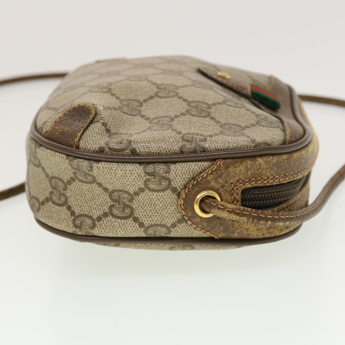 GUCCI GG Canvas Web Sherry Line Shoulder Bag Beige Red 89.02.066 rd5229