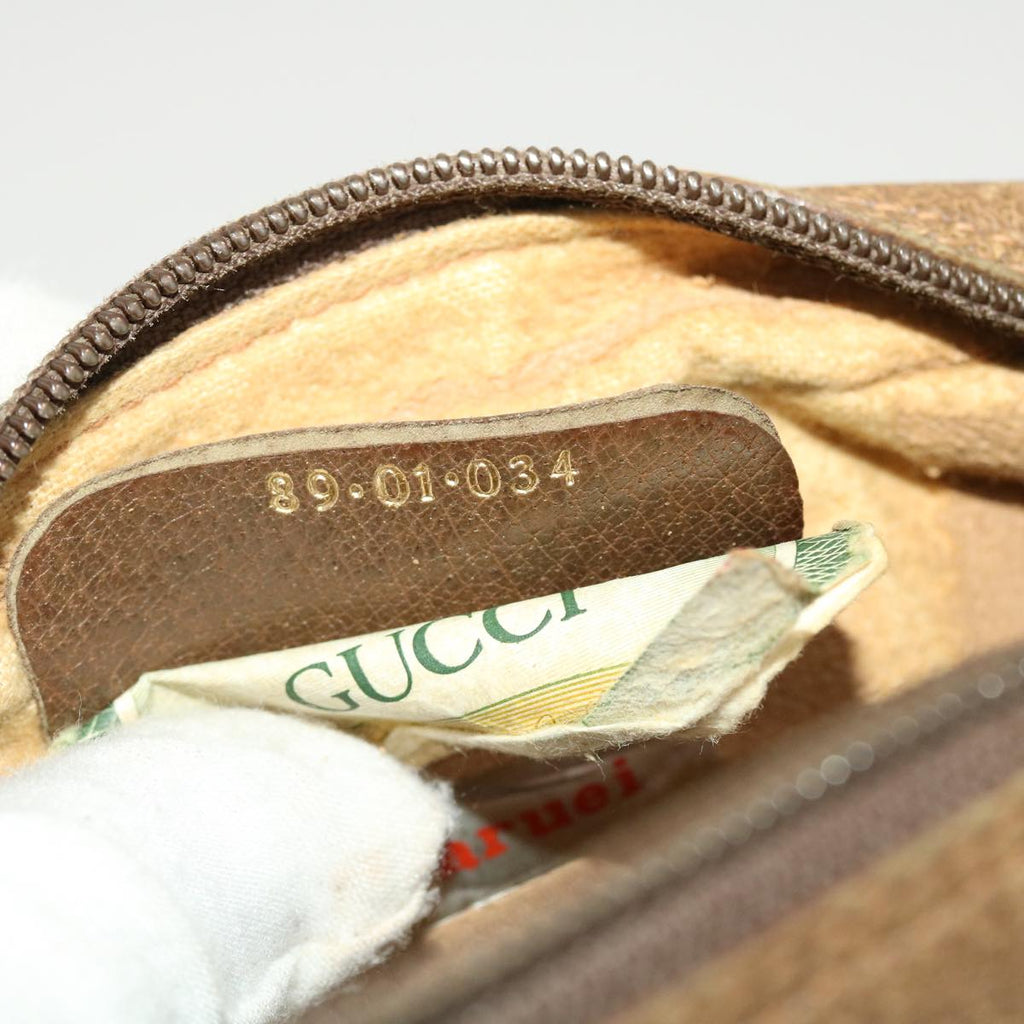 GUCCI GG Canvas Web Sherry Line Clutch Bag Beige Red Green 89.01.034 rd5247
