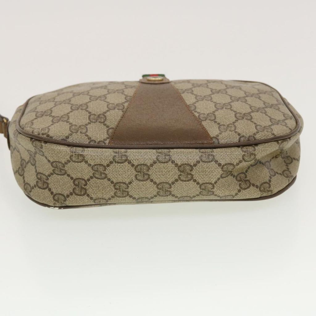 GUCCI GG Canvas Web Sherry Line Clutch Bag Beige Red Green 89.01.034 rd5247