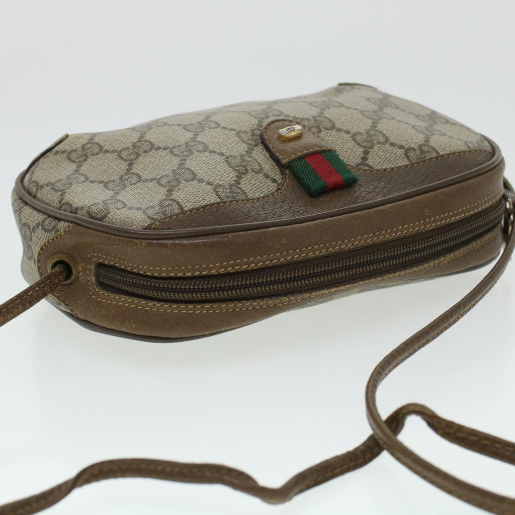 GUCCI GG Canvas Web Sherry Line Shoulder Bag Beige Red 89.02.066 rd5250