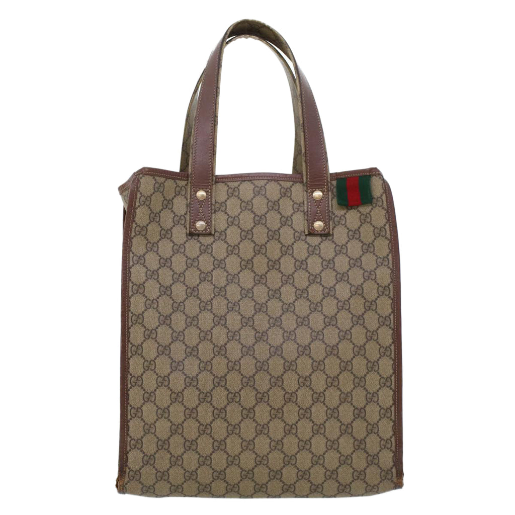 GUCCI GG Canvas Web Sherry Line Tote Bag Beige Red Green 211135 rd5255