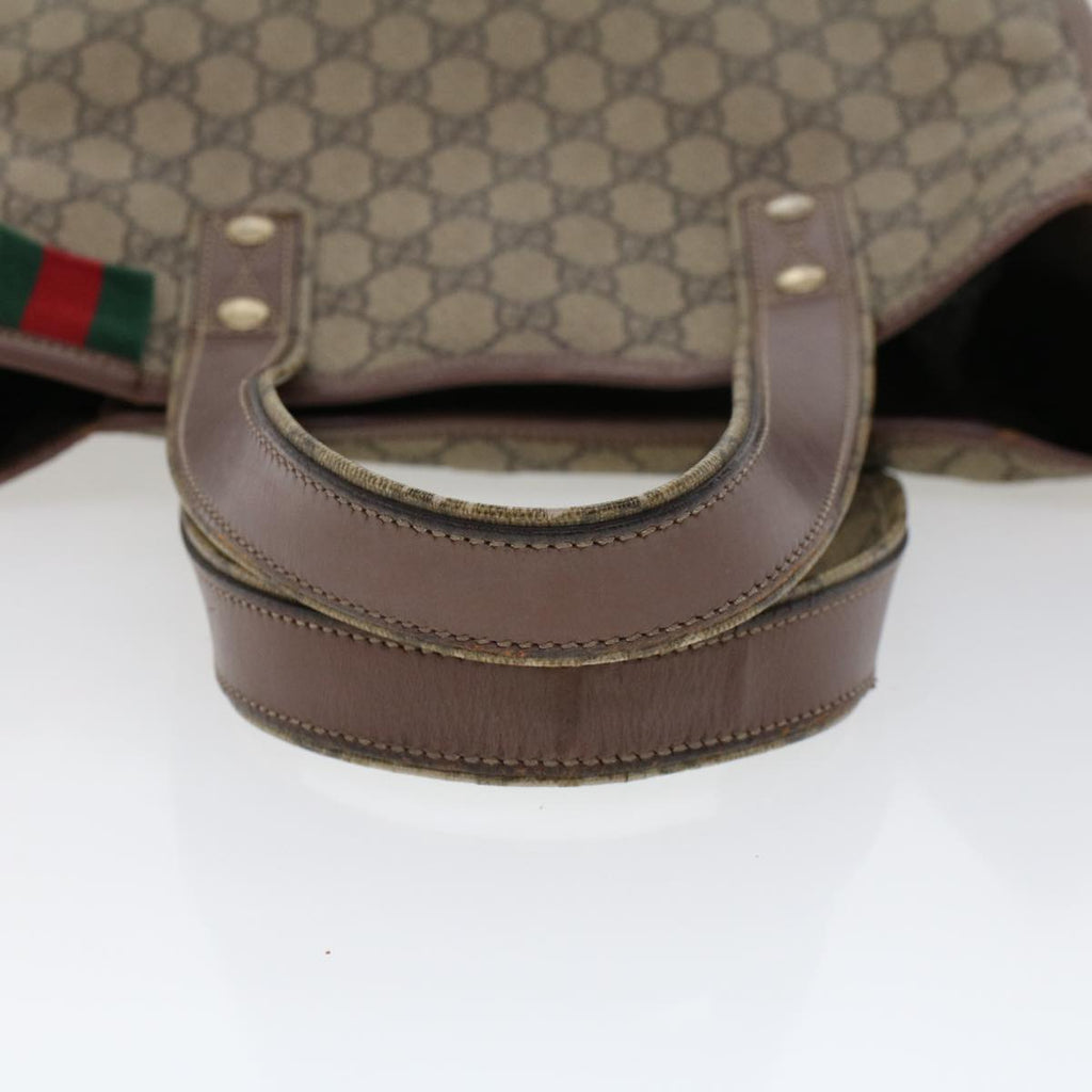 GUCCI GG Canvas Web Sherry Line Tote Bag Beige Red Green 211135 rd5255