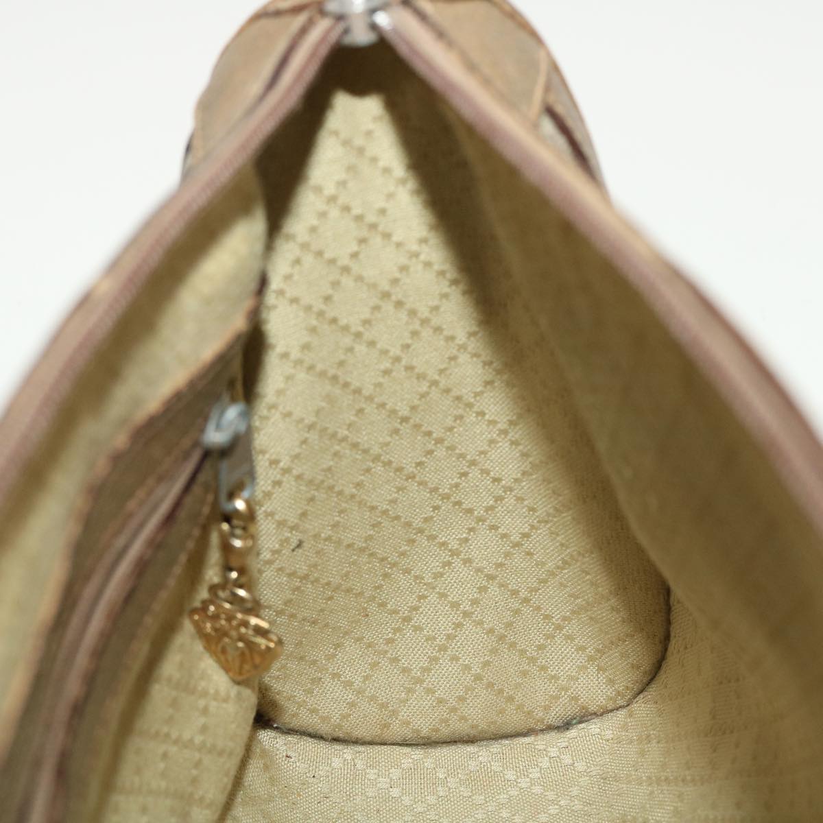 GUCCI GG Canvas Web Sherry Line Shoulder Bag PVC Leather Beige Green rd5263