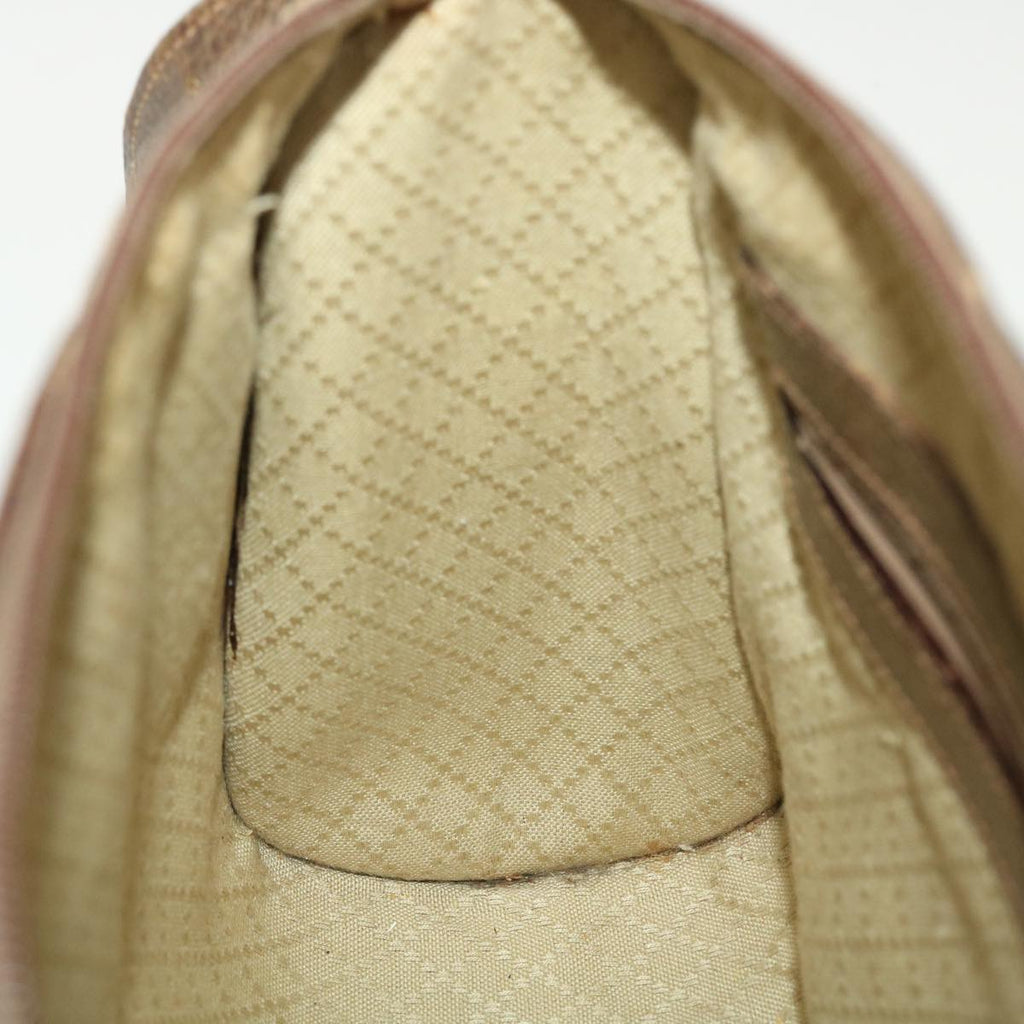 GUCCI GG Canvas Web Sherry Line Shoulder Bag PVC Leather Beige Green rd5263