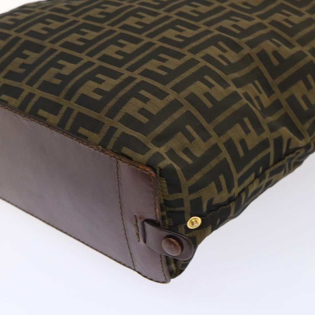 FENDI Zucca Canvas Tote Bag Nylon Brown Black rd5437
