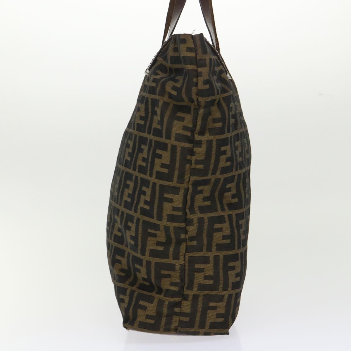 FENDI Zucca Canvas Tote Bag Nylon Brown Black rd5437
