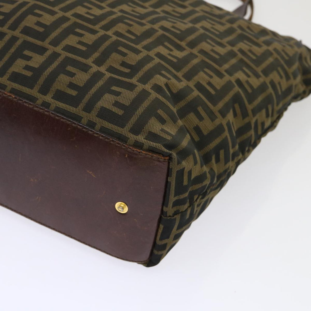 FENDI Zucca Canvas Tote Bag Nylon Brown Black rd5437