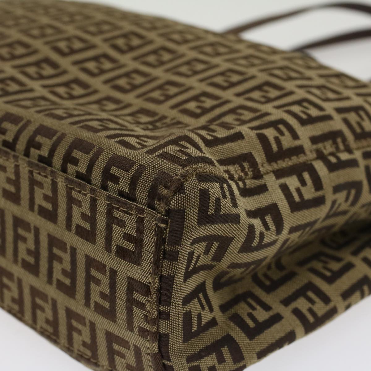 FENDI Zucchino Canvas Tote Bag Brown rd5439