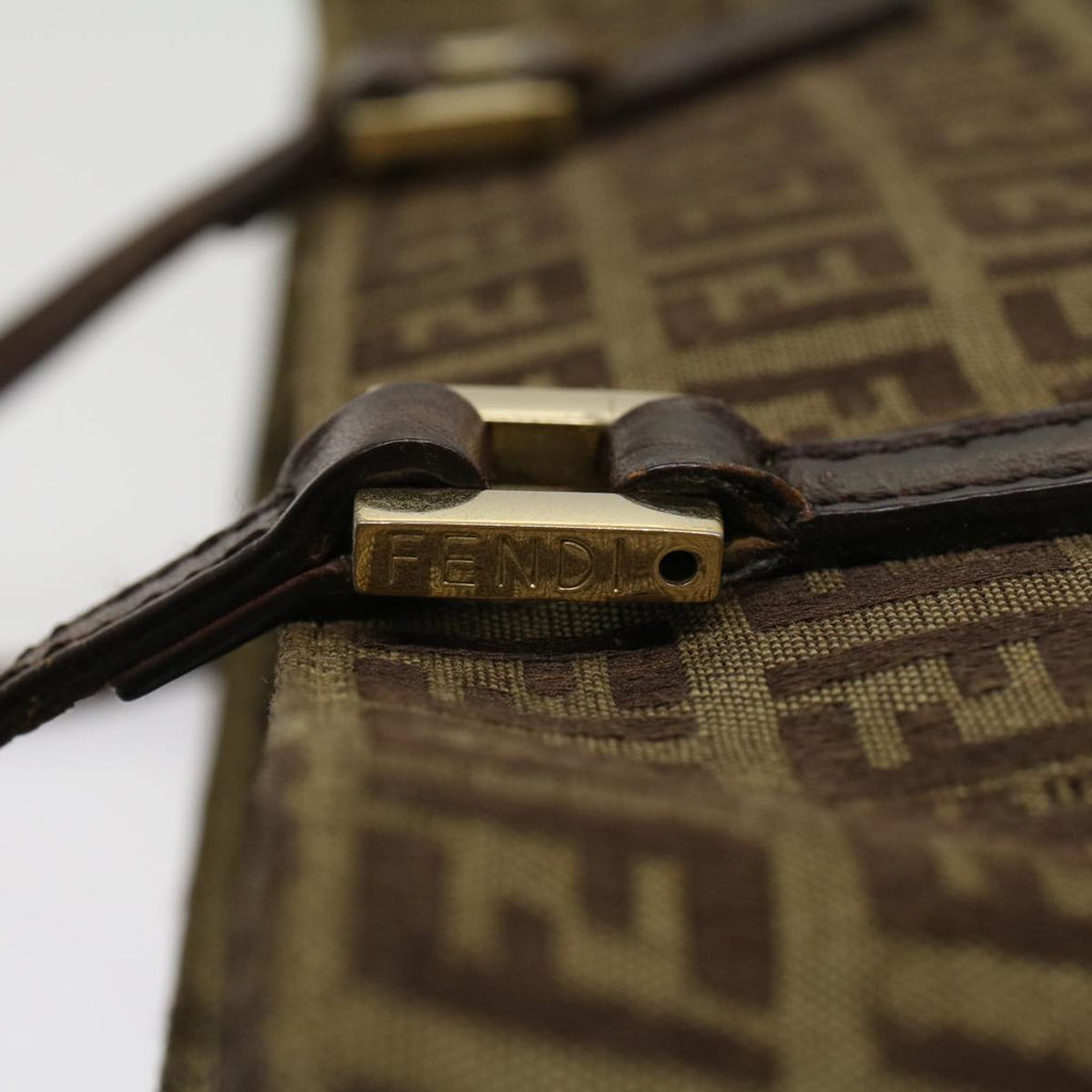 FENDI Zucchino Canvas Tote Bag Brown rd5439
