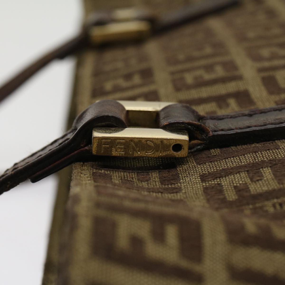 FENDI Zucchino Canvas Tote Bag Brown rd5439