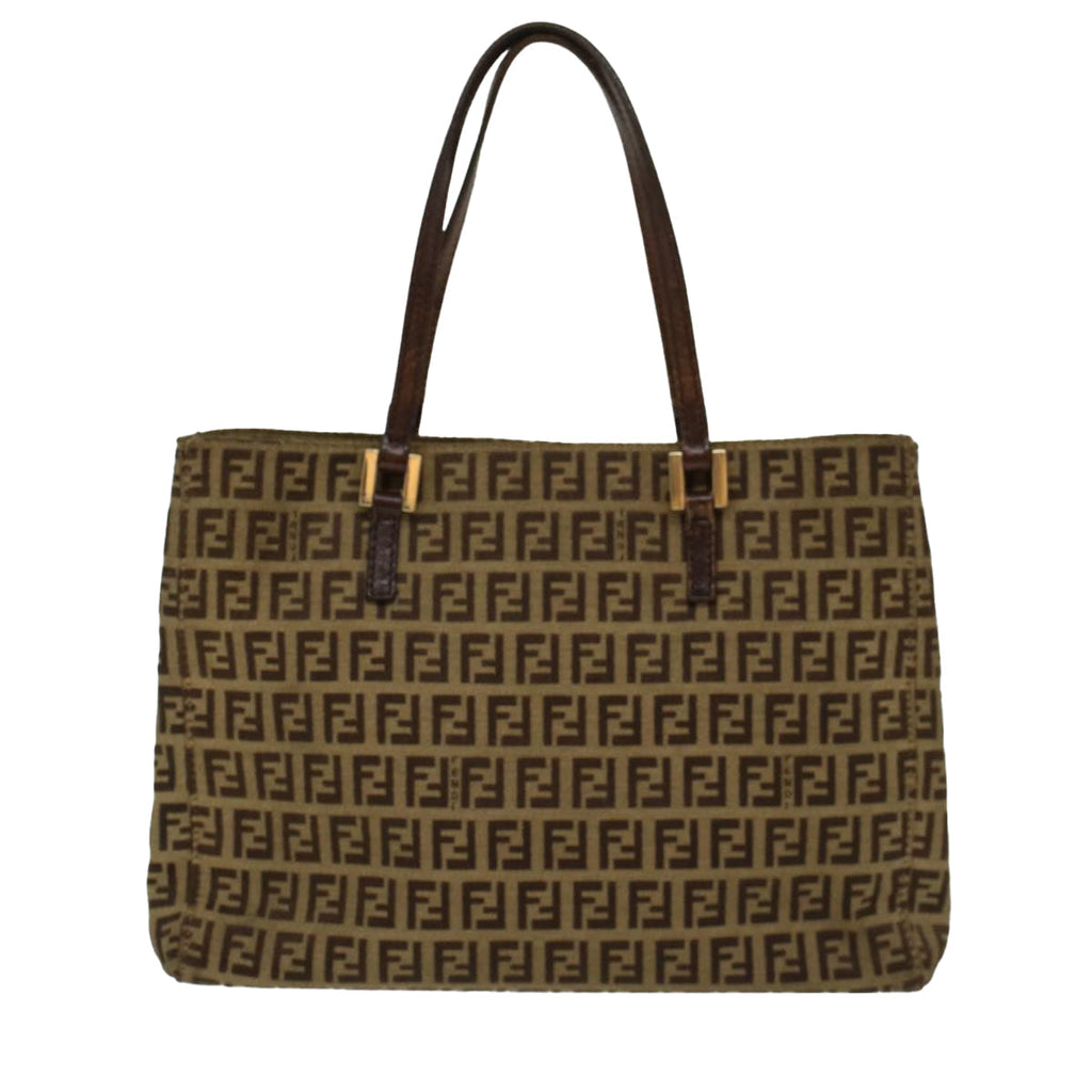 FENDI Zucchino Canvas Tote Bag Brown rd5439