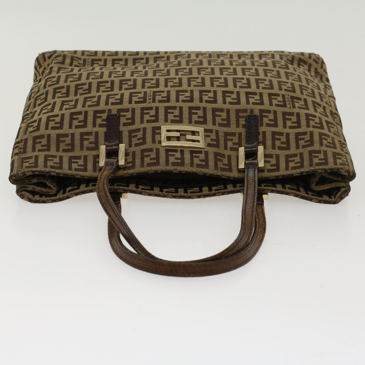 FENDI Zucchino Canvas Tote Bag Brown rd5439