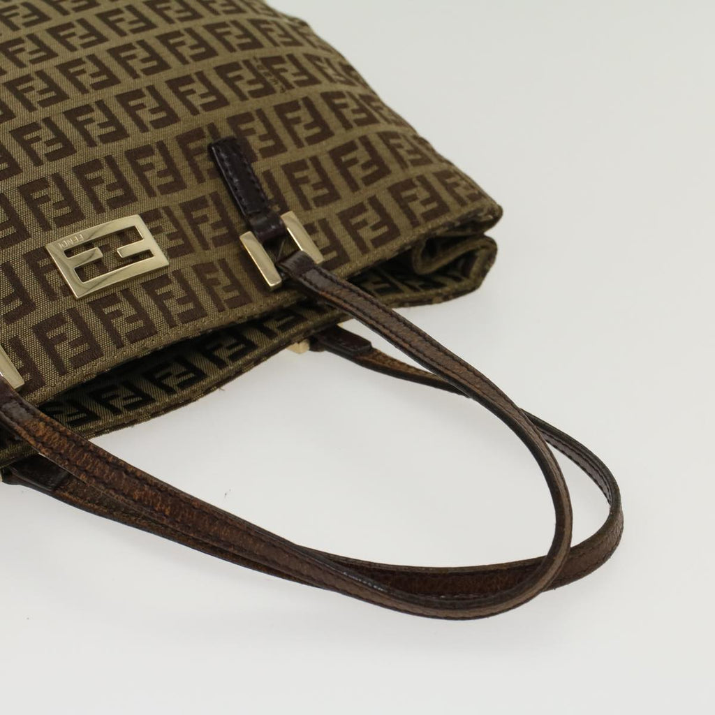 FENDI Zucchino Canvas Tote Bag Brown rd5439