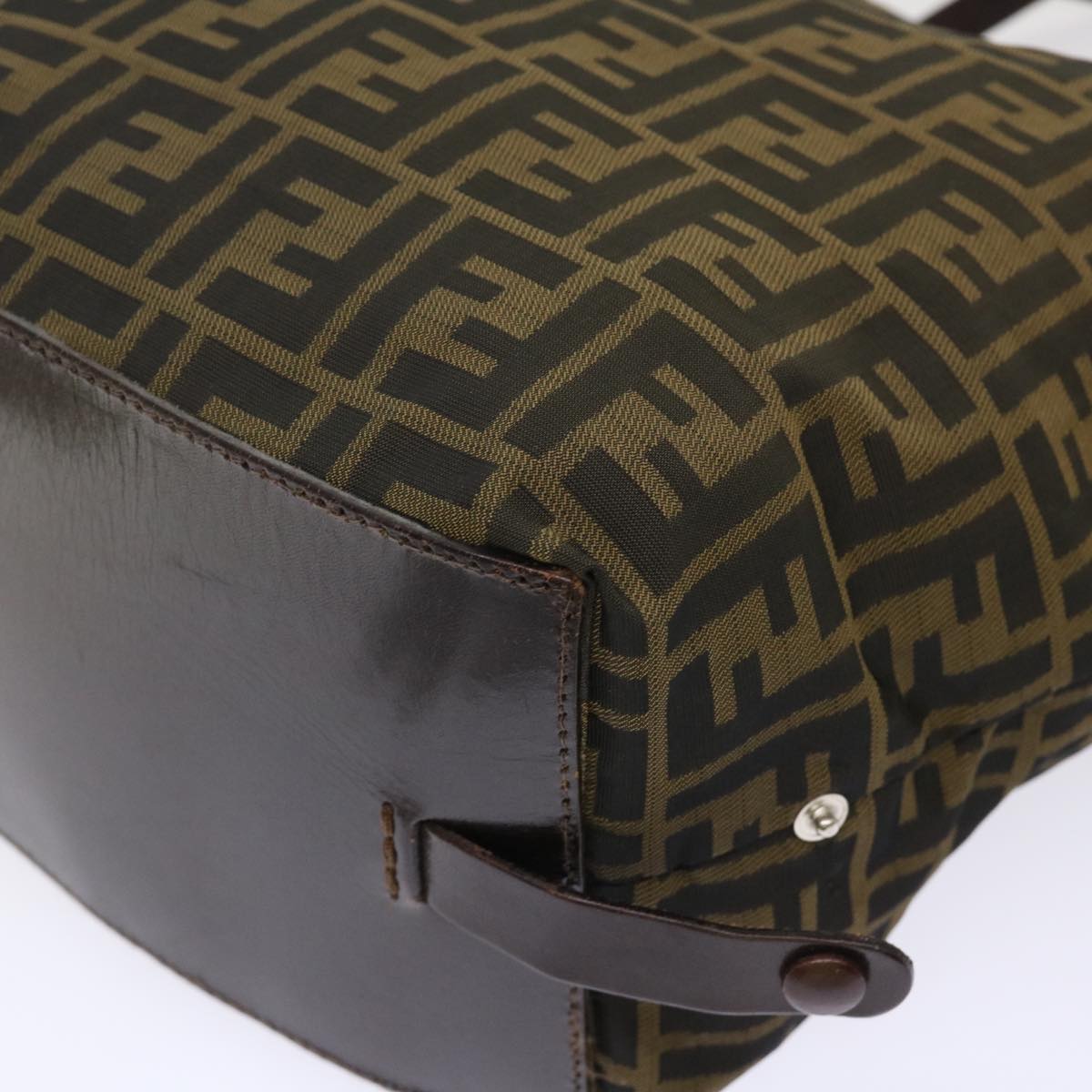 FENDI Zucca Canvas Tote Bag Nylon Brown Black rd5453