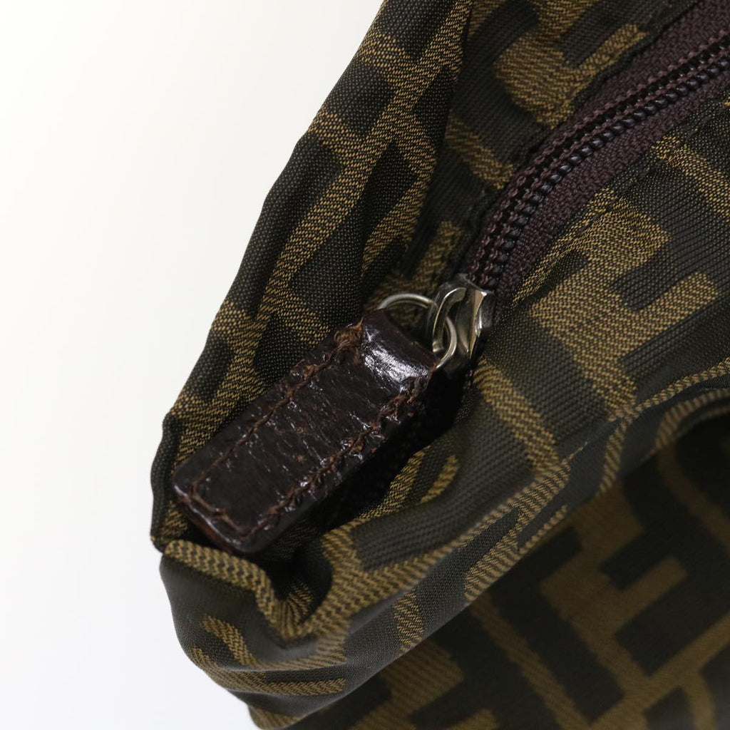 FENDI Zucca Canvas Tote Bag Nylon Brown Black rd5453