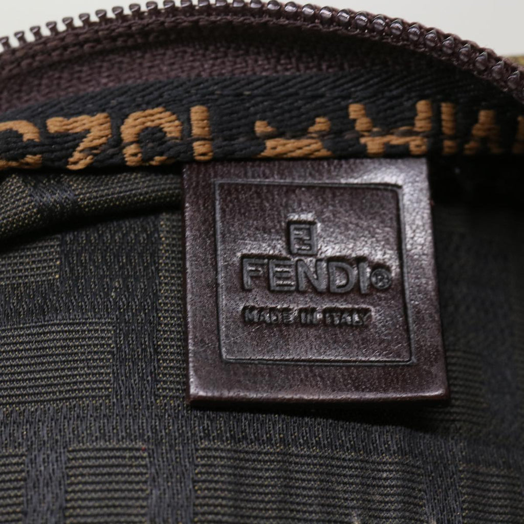 FENDI Zucca Canvas Tote Bag Nylon Brown Black rd5453