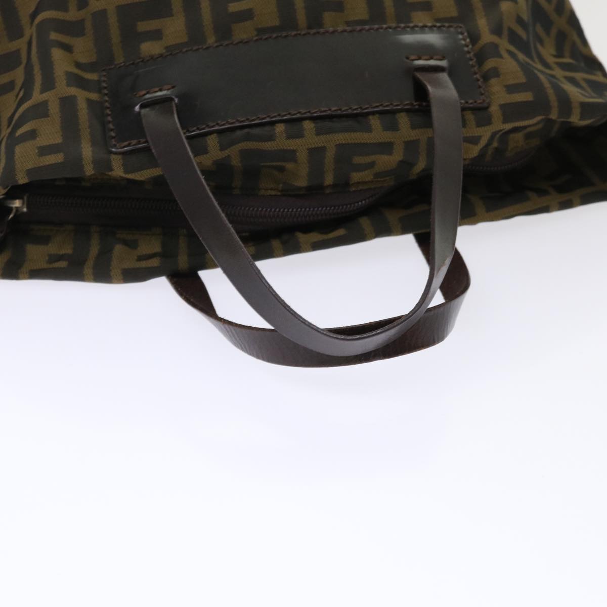 FENDI Zucca Canvas Tote Bag Nylon Brown Black rd5453