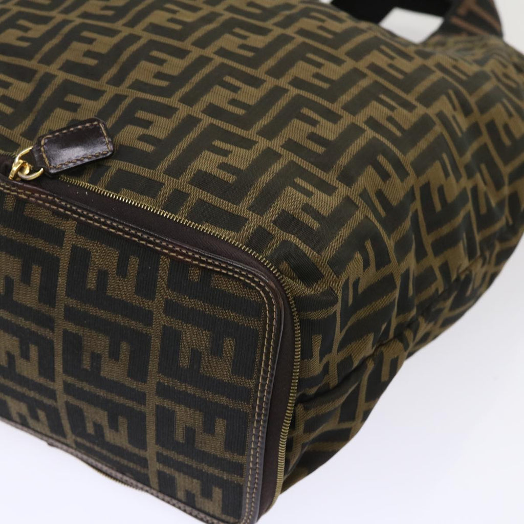 FENDI Zucca Canvas Tote Bag Nylon Brown Black rd5464