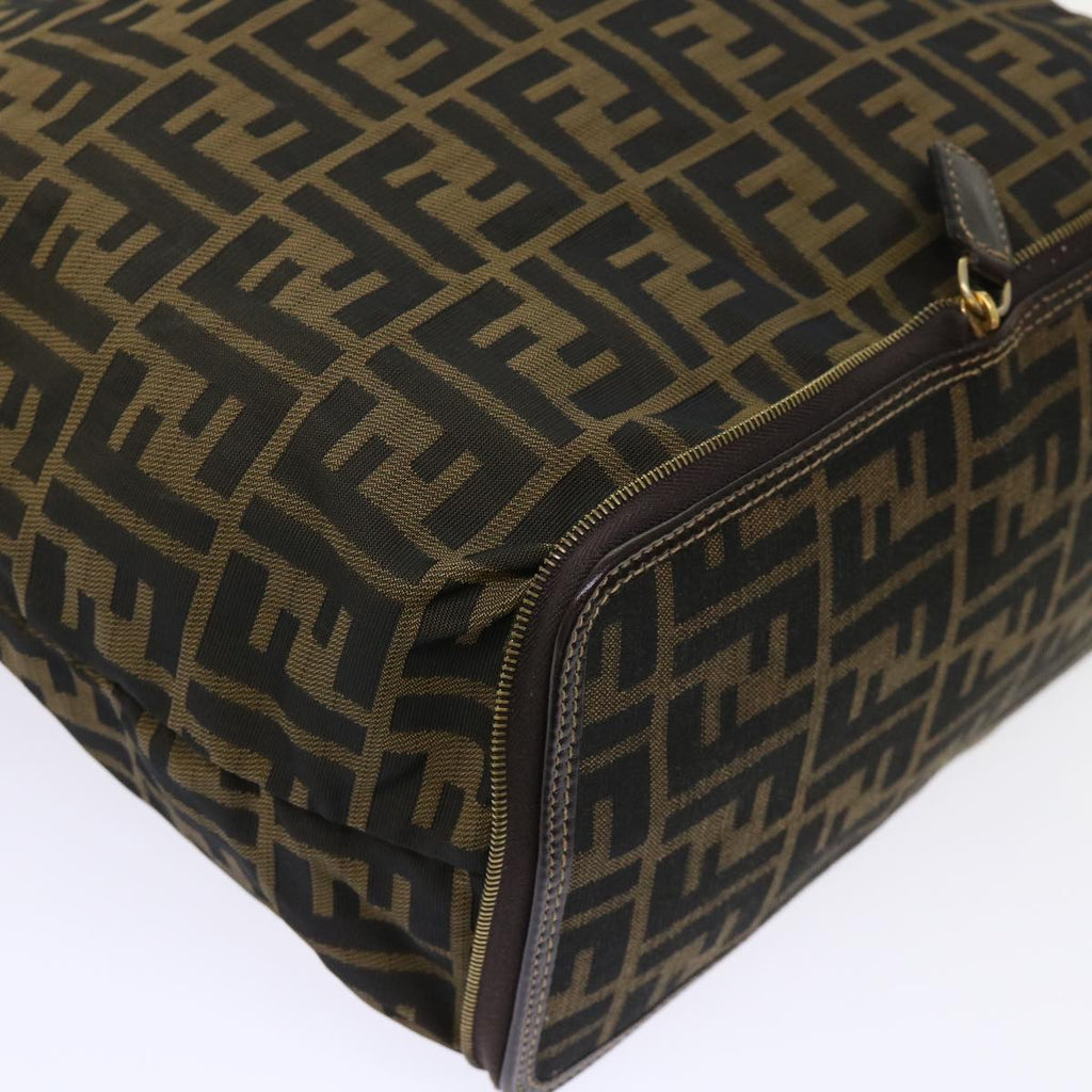 FENDI Zucca Canvas Tote Bag Nylon Brown Black rd5464