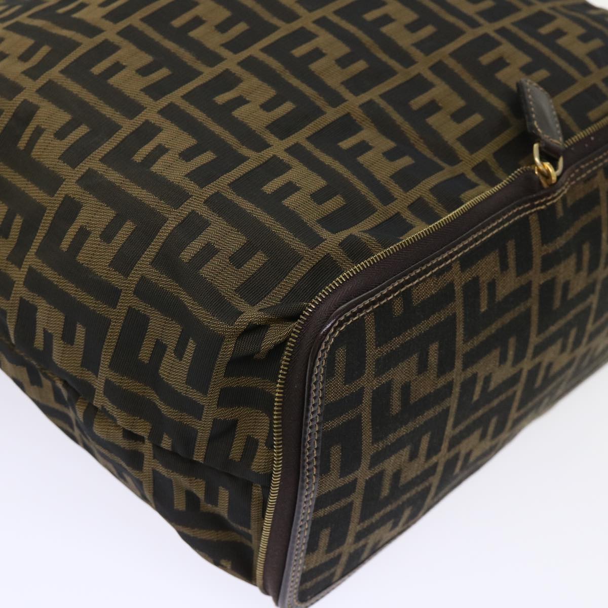 FENDI Zucca Canvas Tote Bag Nylon Brown Black rd5464