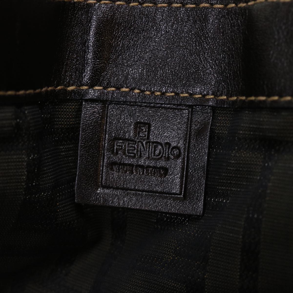 FENDI Zucca Canvas Tote Bag Nylon Brown Black rd5464