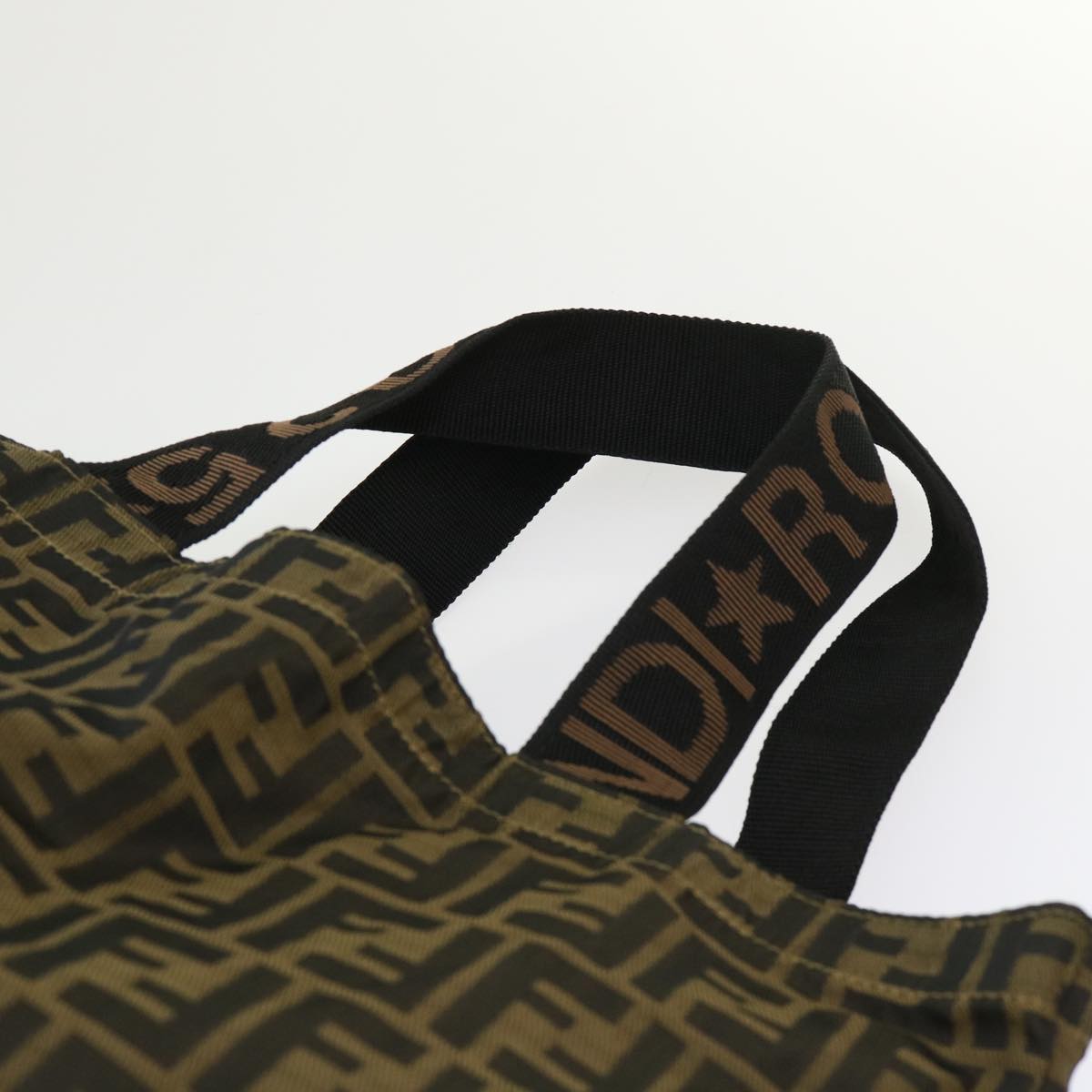 FENDI Zucca Canvas Tote Bag Nylon Brown Black rd5464