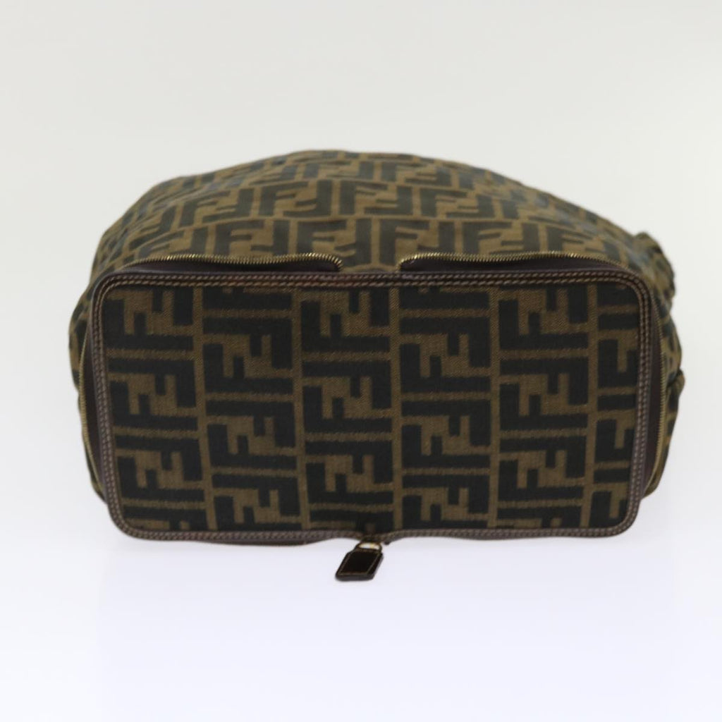 FENDI Zucca Canvas Tote Bag Nylon Brown Black rd5464