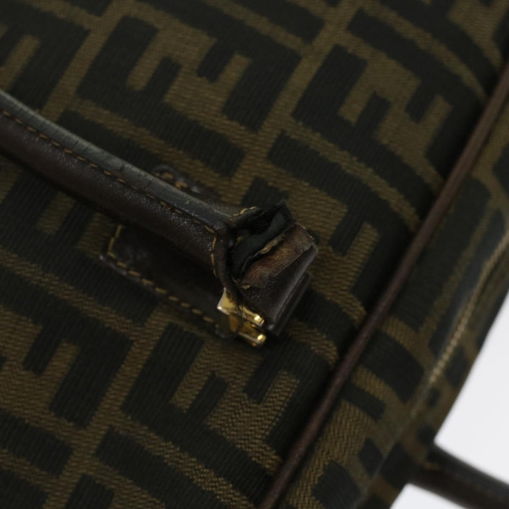 FENDI Zucca Canvas Hand Bag Black Brown rd5604