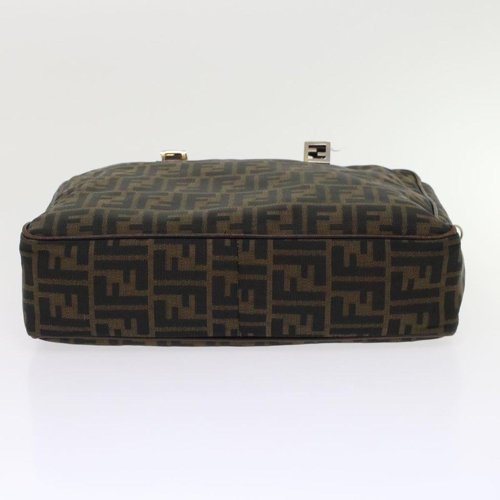 FENDI Zucca Canvas Hand Bag Black Brown rd5604