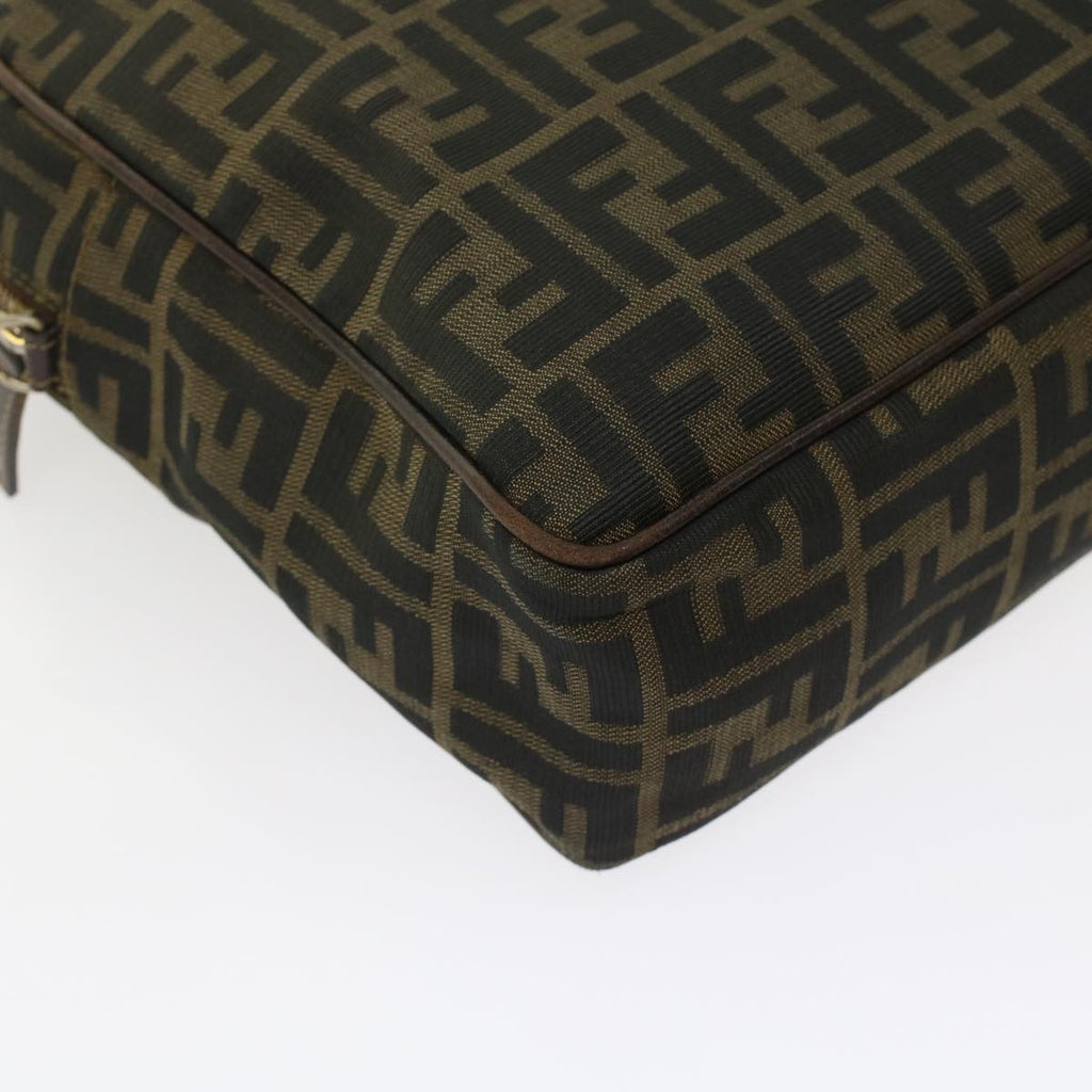 FENDI Zucca Canvas Hand Bag Black Brown rd5604