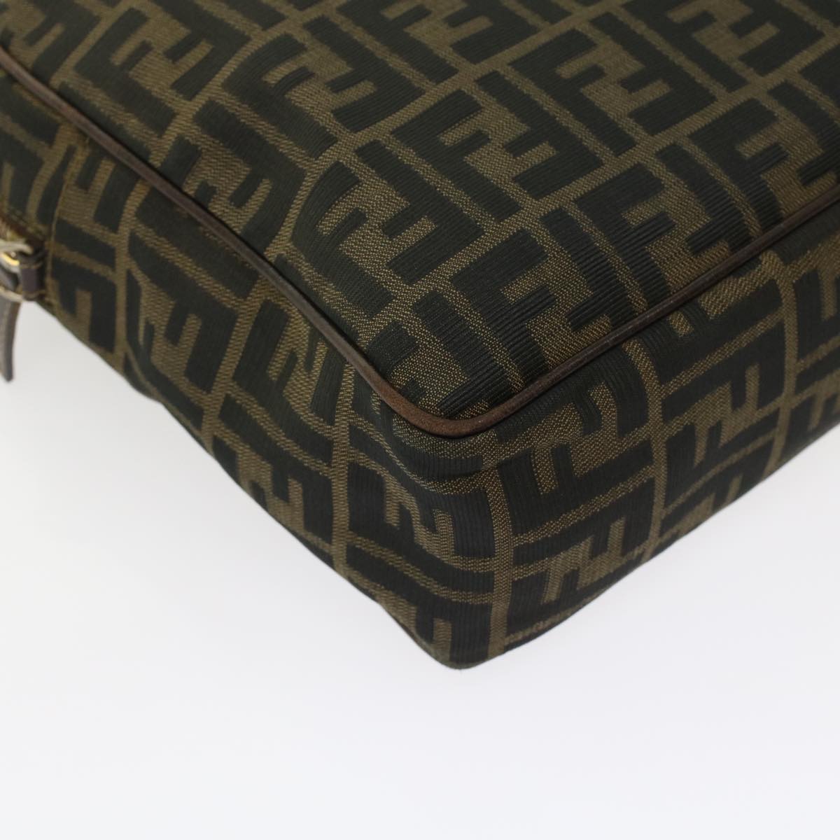 FENDI Zucca Canvas Hand Bag Black Brown rd5604