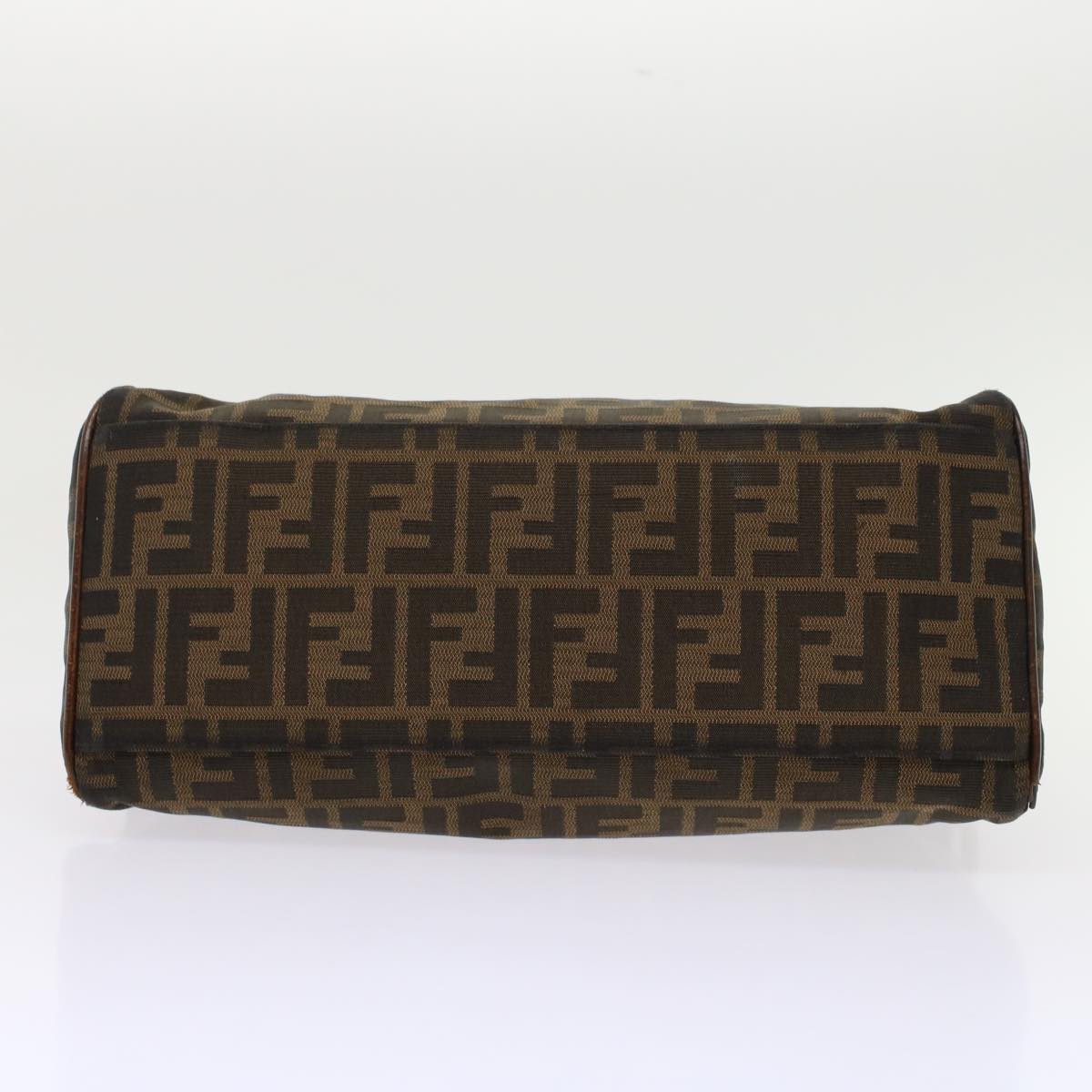 FENDI Zucca Canvas Hand Bag Nylon Leather Black Brown rd5607