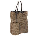 FENDI Zucchino Canvas Tote Bag Nylon Leather Brown rd5610
