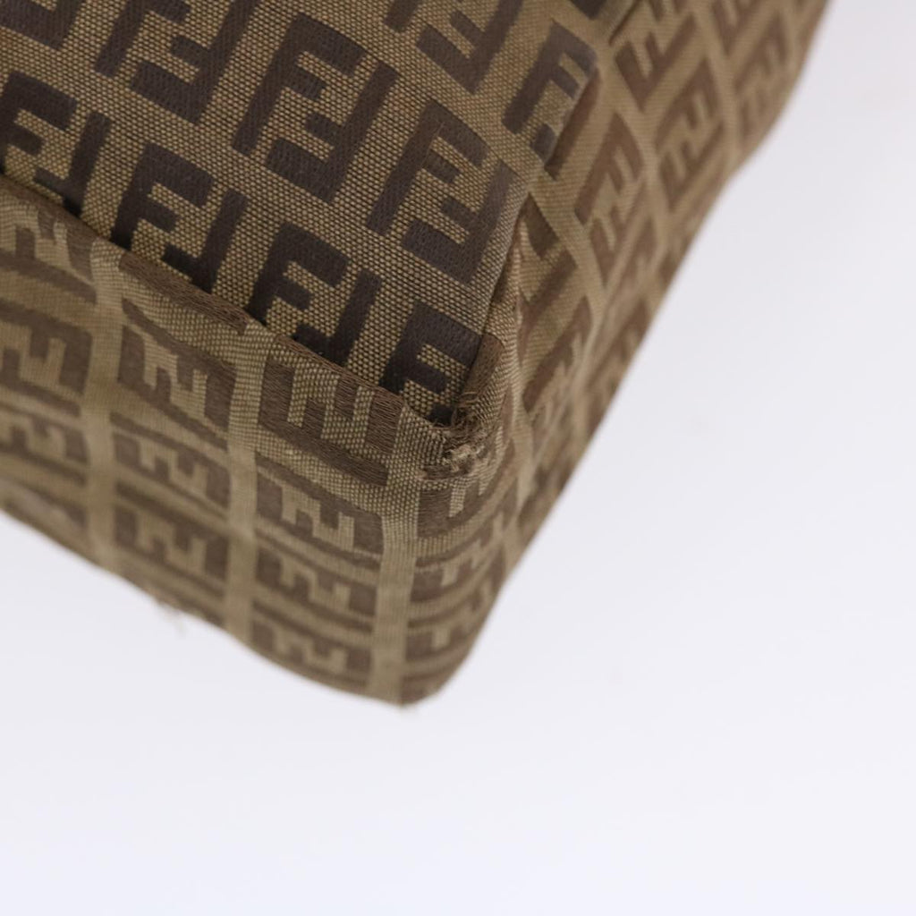 FENDI Zucchino Canvas Tote Bag Nylon Leather Brown rd5610