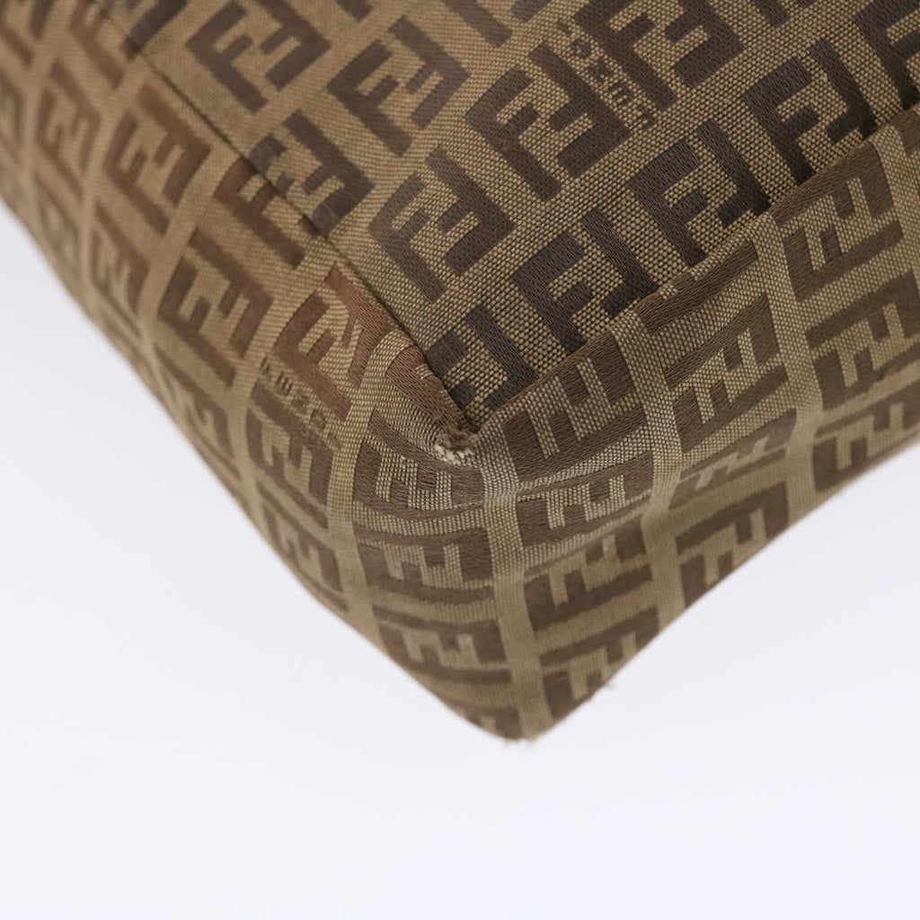 FENDI Zucchino Canvas Tote Bag Nylon Leather Brown rd5610