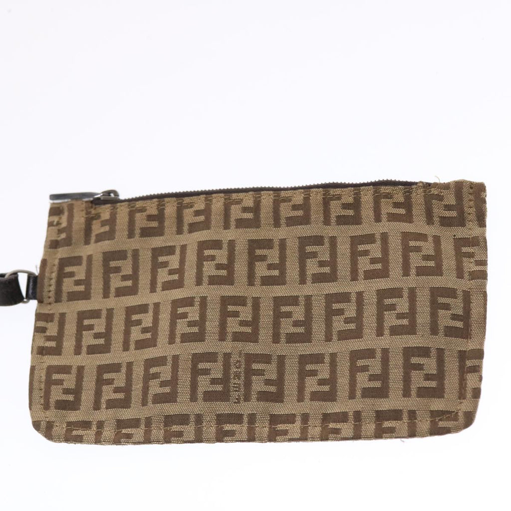 FENDI Zucchino Canvas Tote Bag Nylon Leather Brown rd5610