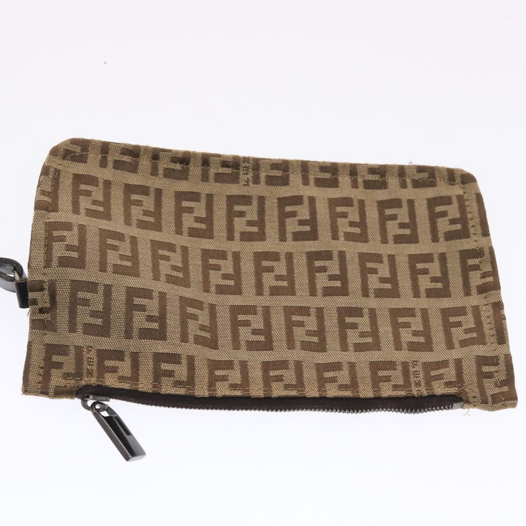 FENDI Zucchino Canvas Tote Bag Nylon Leather Brown rd5610