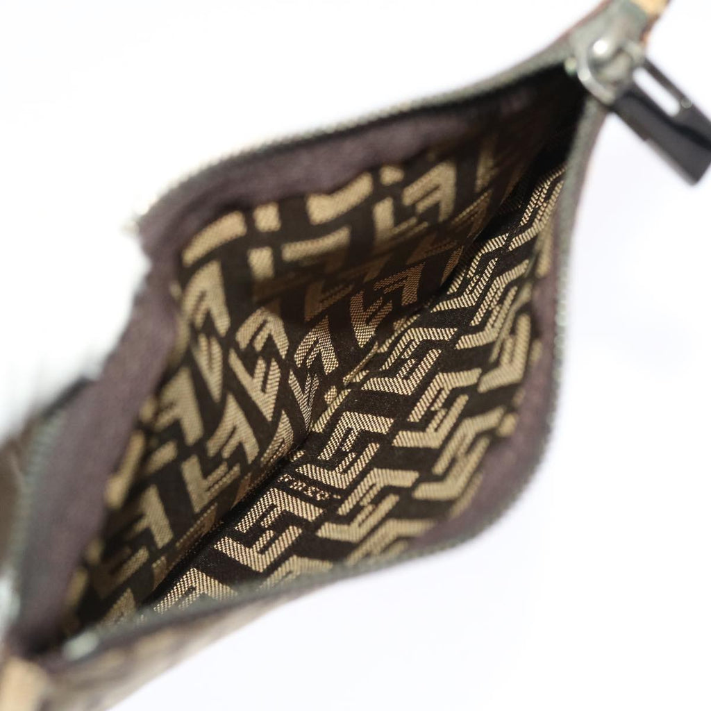 FENDI Zucchino Canvas Tote Bag Nylon Leather Brown rd5610
