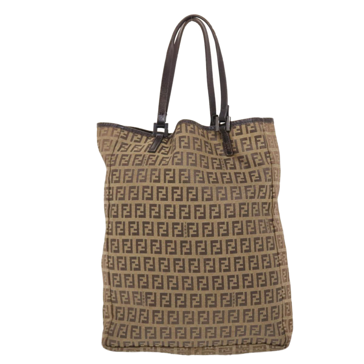 FENDI Zucchino Canvas Tote Bag Nylon Leather Brown rd5610