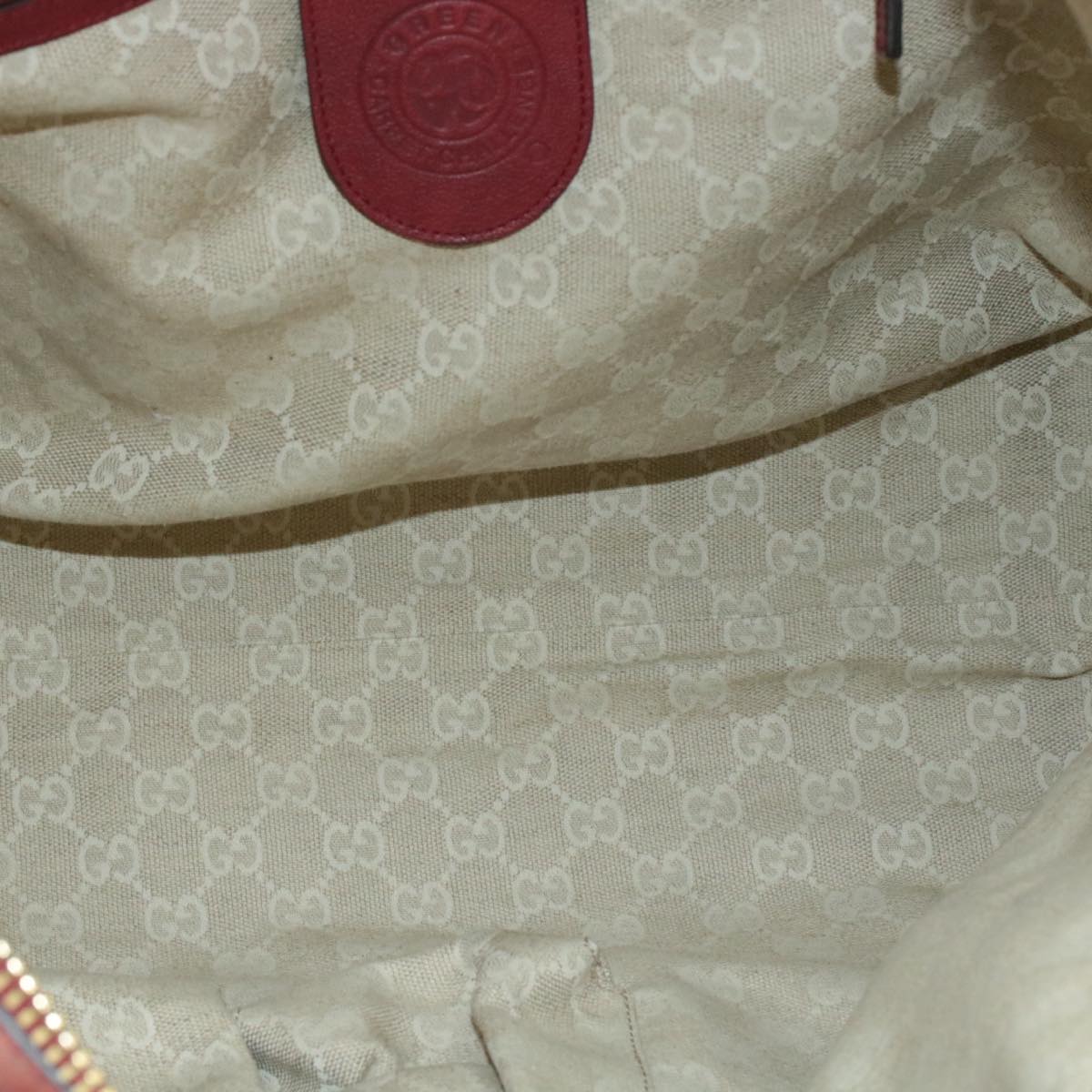 GUCCI Green Carpet Challenge Fringe Bamboo Tote Bag Leather 2way Red rd707