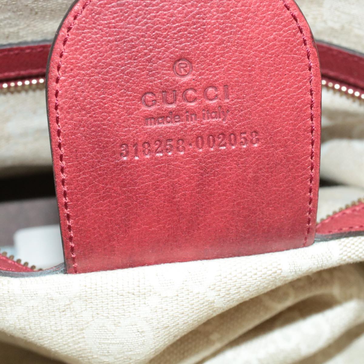 GUCCI Green Carpet Challenge Fringe Bamboo Tote Bag Leather 2way Red rd707