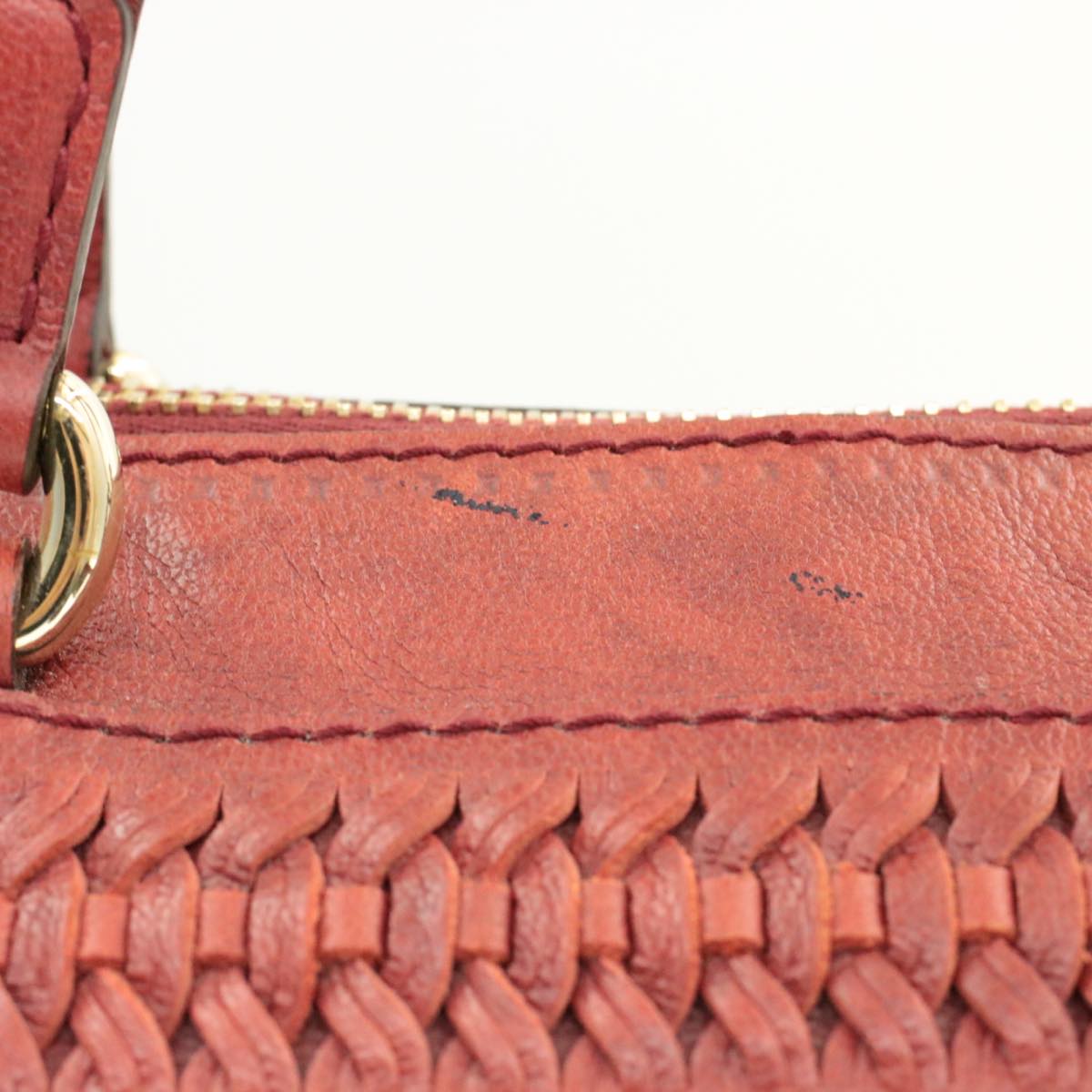 GUCCI Green Carpet Challenge Fringe Bamboo Tote Bag Leather 2way Red rd707