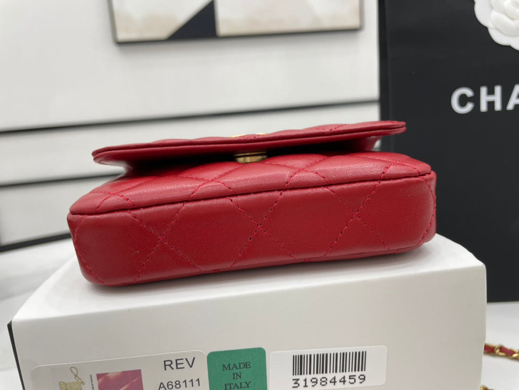 CHLMini Flap Bag Red For Women, Women’s Bags 7.5in/19cm