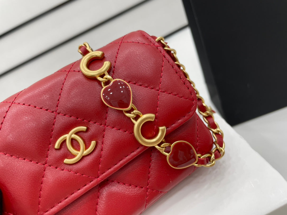 CHLMini Flap Bag Red For Women, Women’s Bags 7.5in/19cm