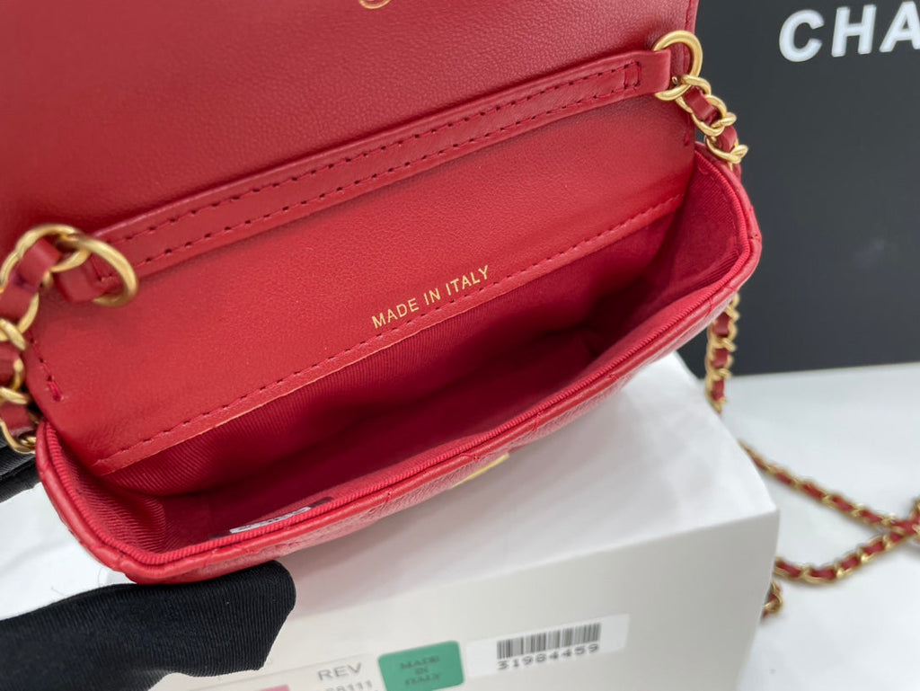 CHLMini Flap Bag Red For Women, Women’s Bags 7.5in/19cm