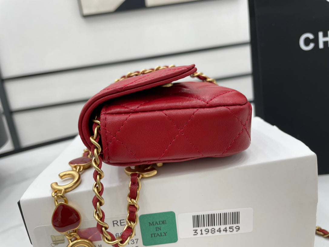 CHLMini GlamIap Bag Red For Women Bags 7.5in/19cm