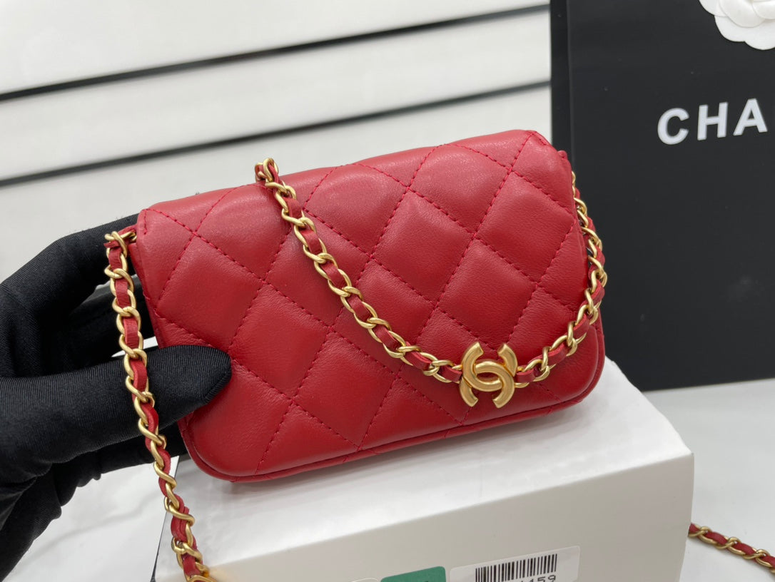 CHLMini Flap Bag Red For Women, Women’s Bags 7.5in/19cm